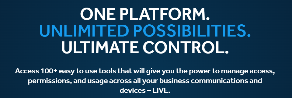 One platform, unlimited possibilities, ultimate control - access over 100 tools to manage business communications live
